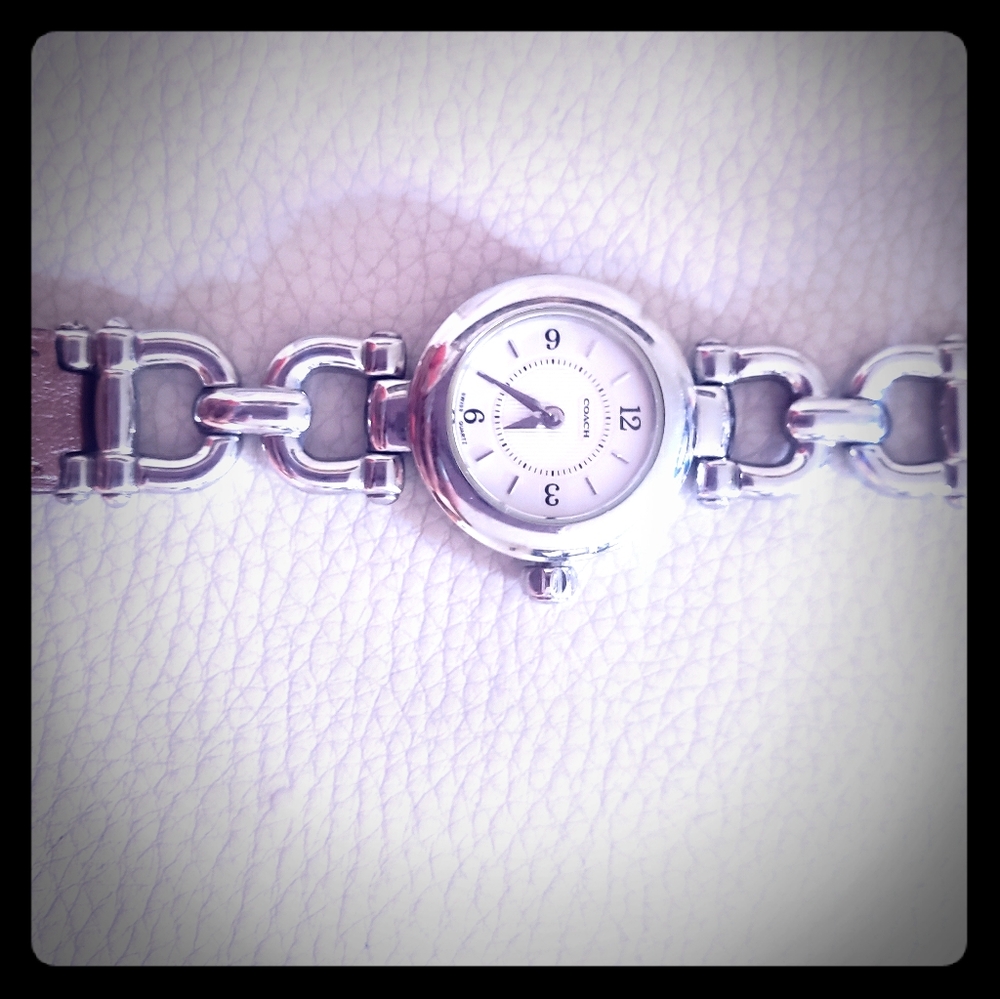 Coach watch with leather band